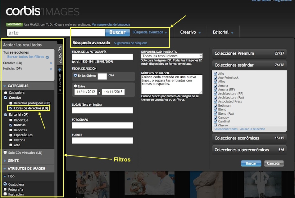 Busca de imaxes con Corbis