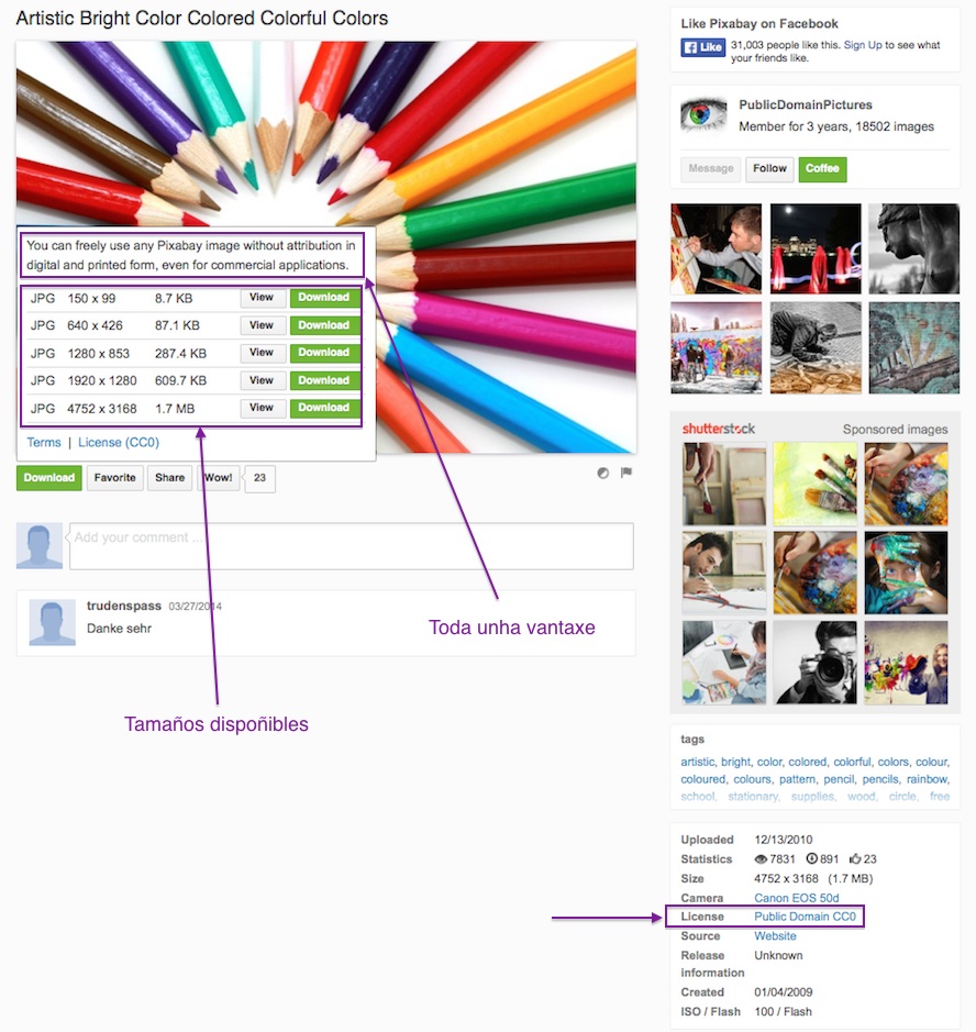Busca de imaxes con Pixabay
