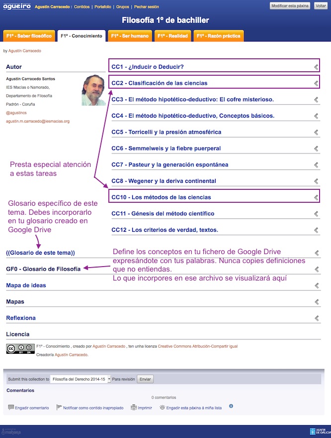 Imagen de un portafolio creado en Agueiro