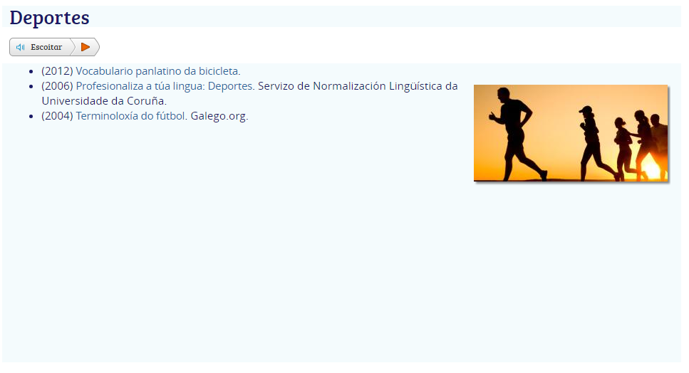 Léxico específico deportes