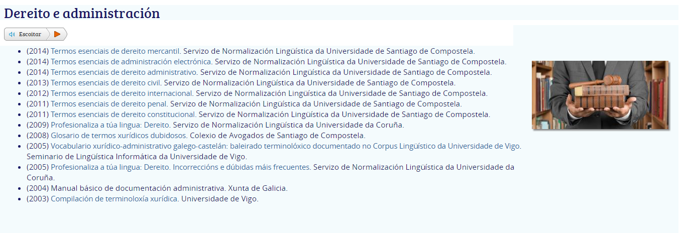 Léxico específico dereito