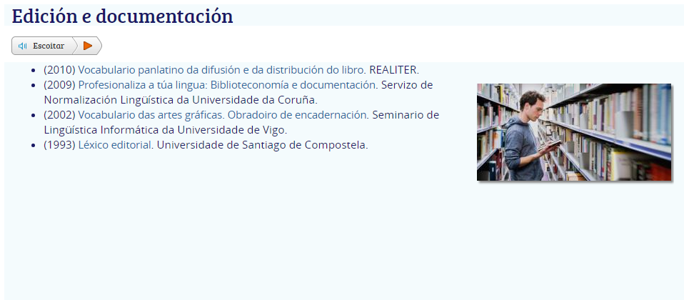 Léxico específico edición