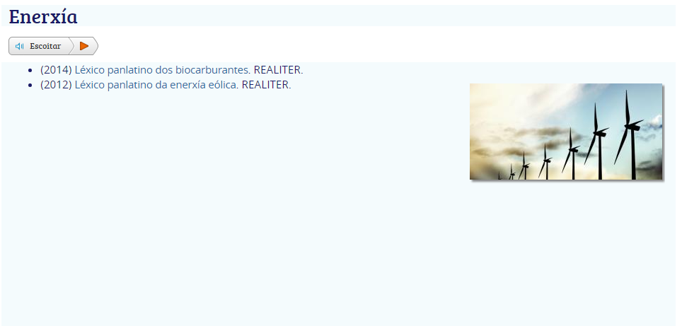 Léxico específico enerxía