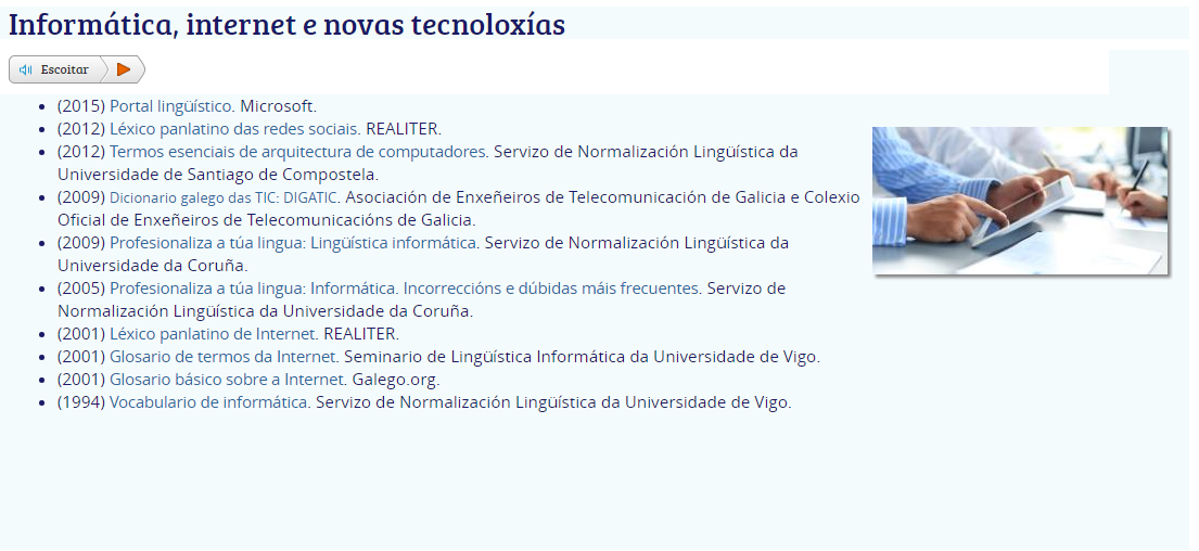 Léxico específico informática