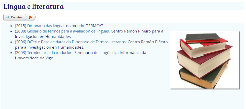 Léxico específico lingua e literatura