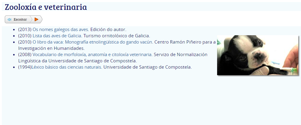 Léxico específico zooloxía