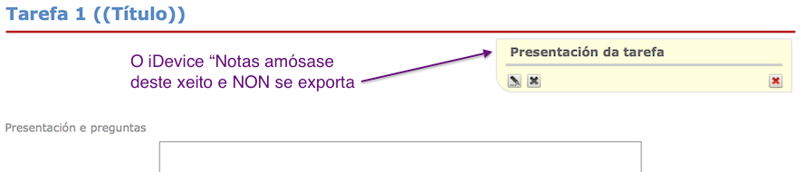 Captura de pantalla mostrando o iDevice Nota.