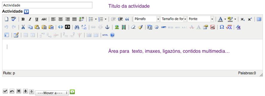 Captura de pantalla do iDevice Actividade.