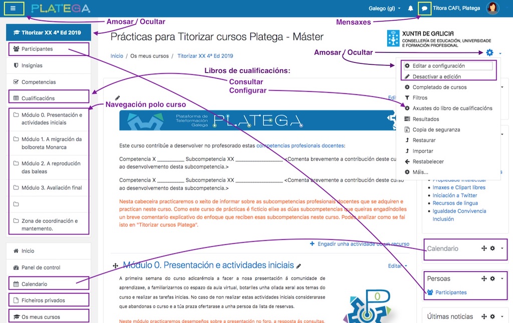 Portada dun curso. Versión 3.5 Portada dun curso. Versión 3.5