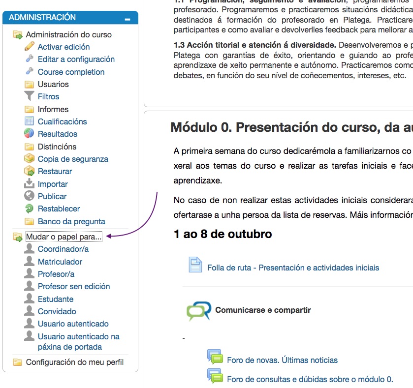 Mudar o papel para... Mudar o papel para...