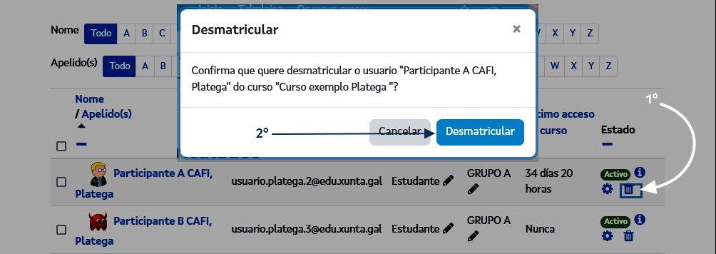 Desmatricular un estudante