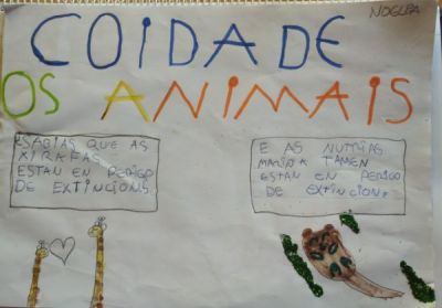 Cartaz de concienciación ambiental de Noelia.
