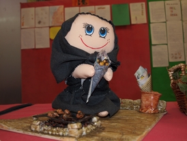 Castañera da exposición de froitos do Outono