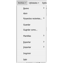 Menú Archivo Modo avanzado