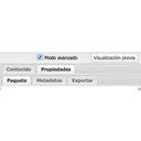 Pestaña Propiedades Modo avanzado