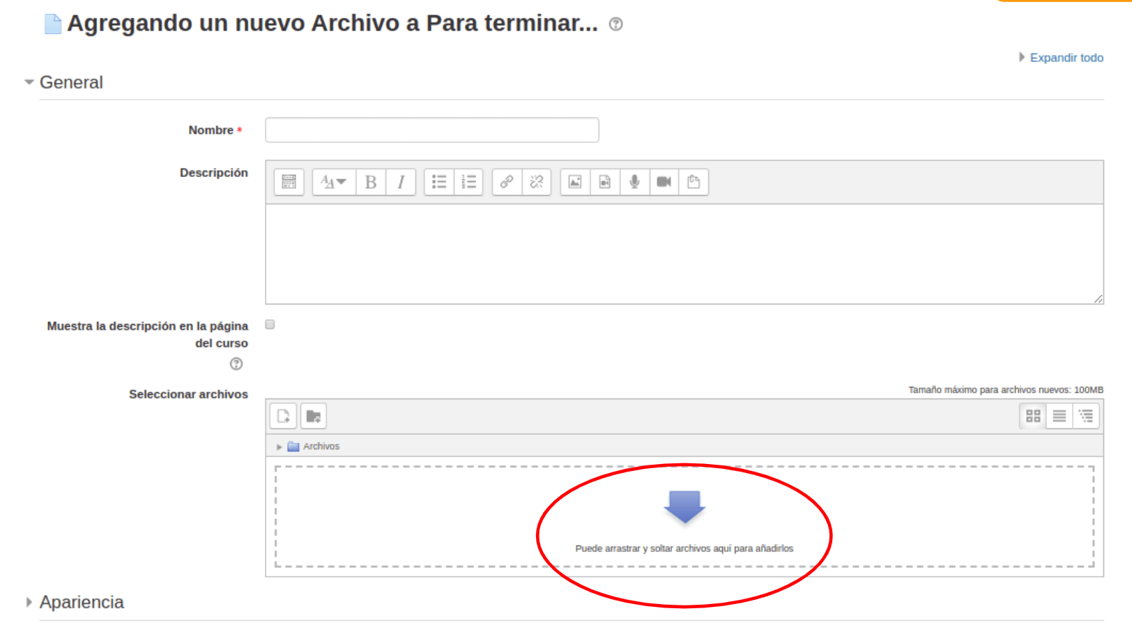Publicar Sitio web en Moodle.
