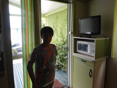 Dentro do bungalow
