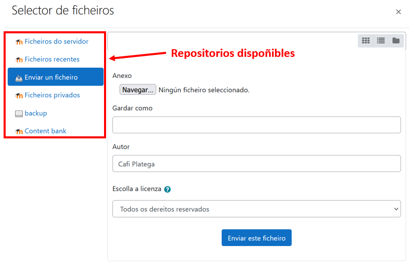 Repositorios dispoñibles