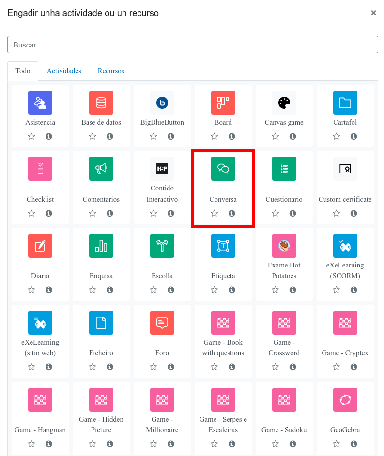 Actividade tipo Conversa