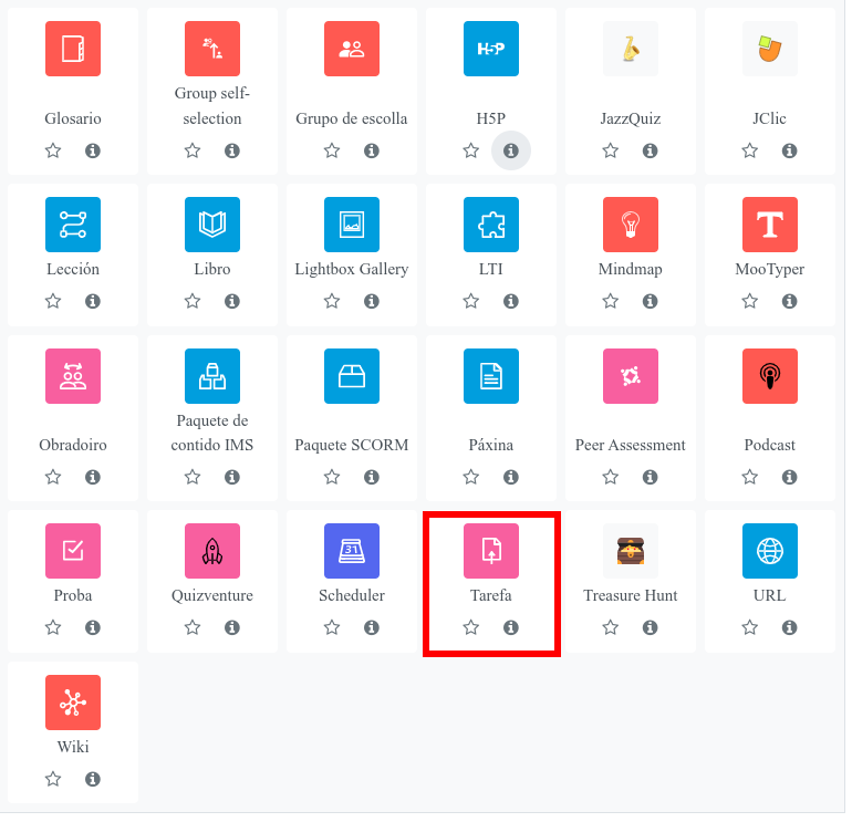 Actividade tipo tarefa