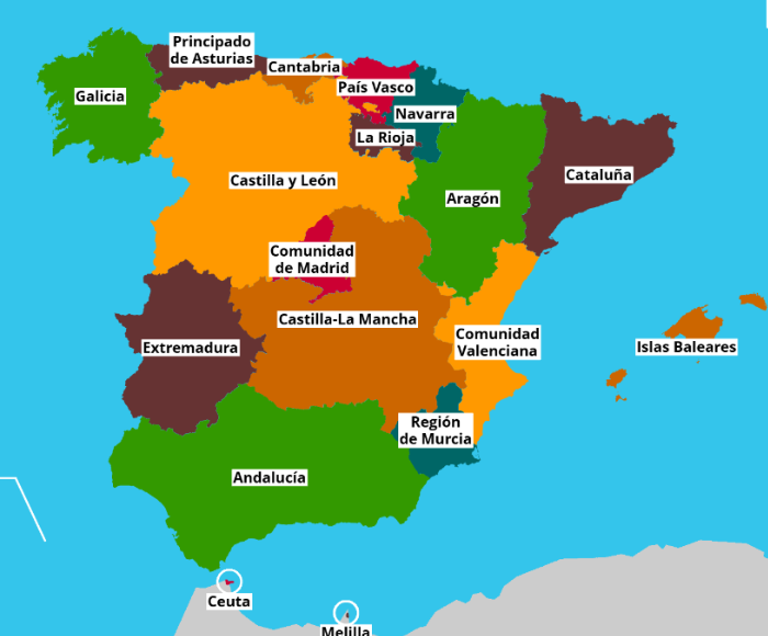MAPA DE COMUNIDADES AUTONOMAS