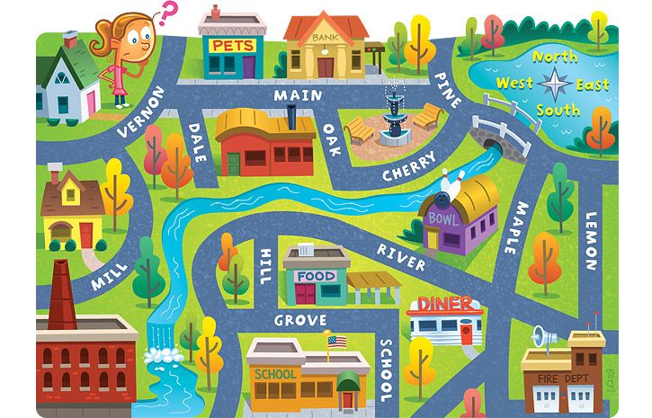 ilustración dun mapa dunha cidade