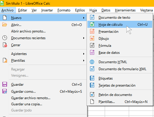 Create a spreadsheet window