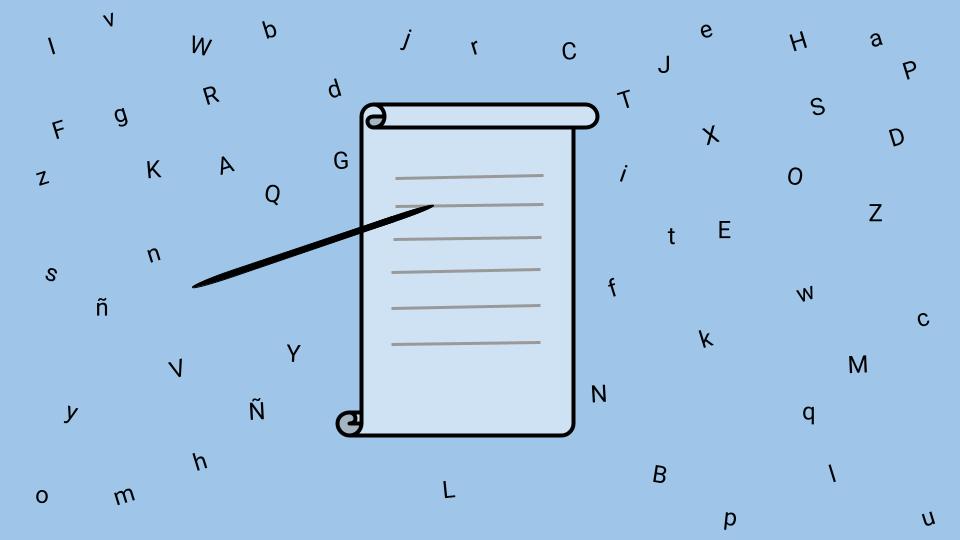 Parchment type folio with pencil on letter background