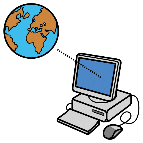 Internet Image of computer with internet access
