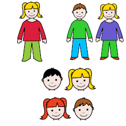 A imaxe mostra unha secuencia, primeiro unha persoa, despois dúas e despois catro.