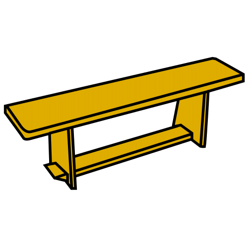 La foto muestra un banco de gimnasia de madera.