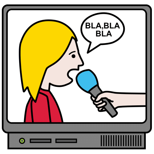 La imagen muestra una entrevista en televisión.