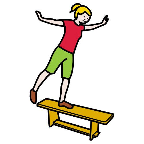 Equilibrio La imagen nos muestra a una niña haciendo equilibrio sobre un banco.