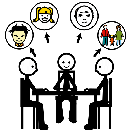 La imagen muestra a unas personas trabajando en equipo.