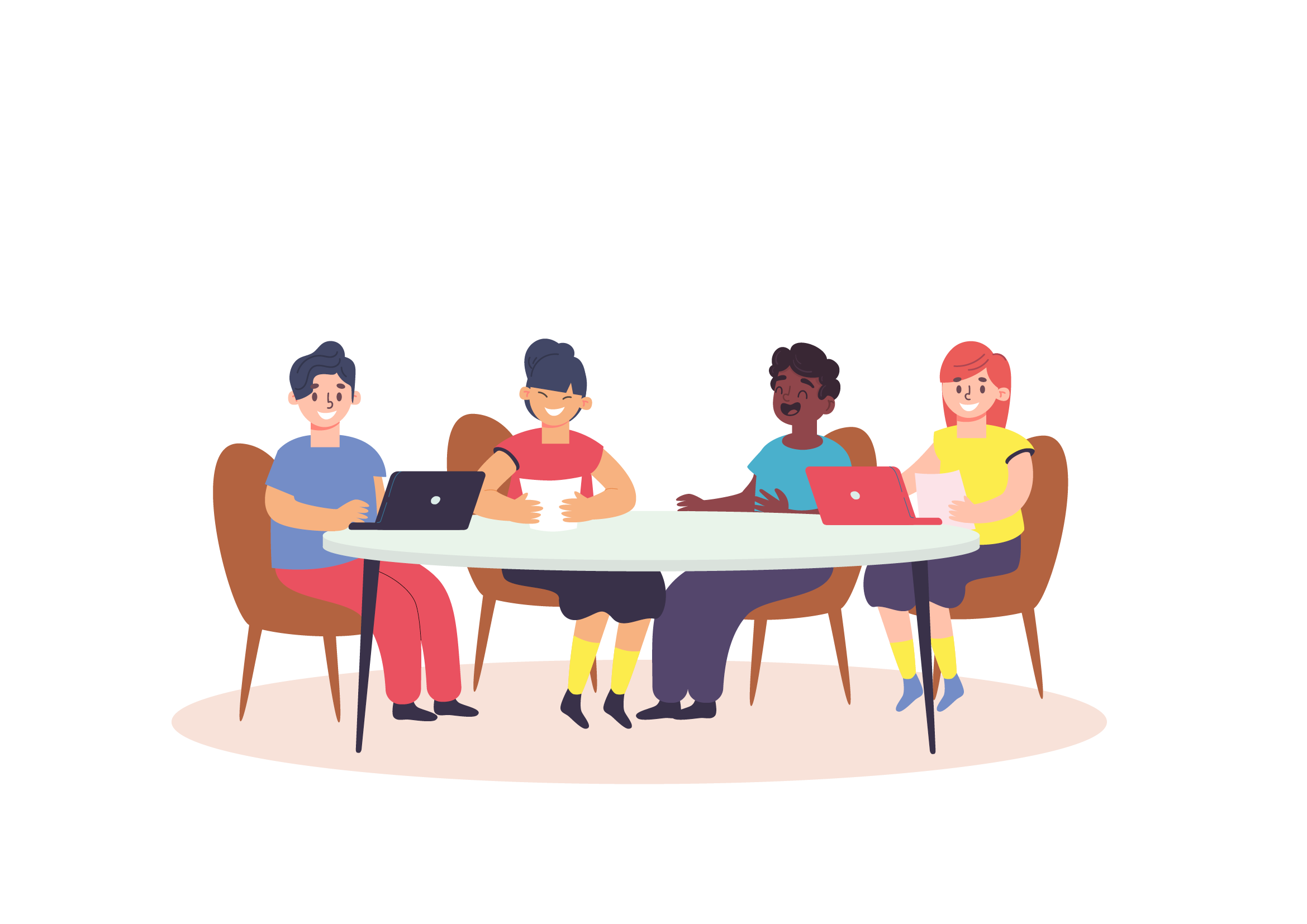 Trabajo en grupo La imagen muestra a una niña y dos niños trabajando en equipo