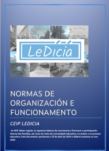 Portada Normas de organización e funcionamento