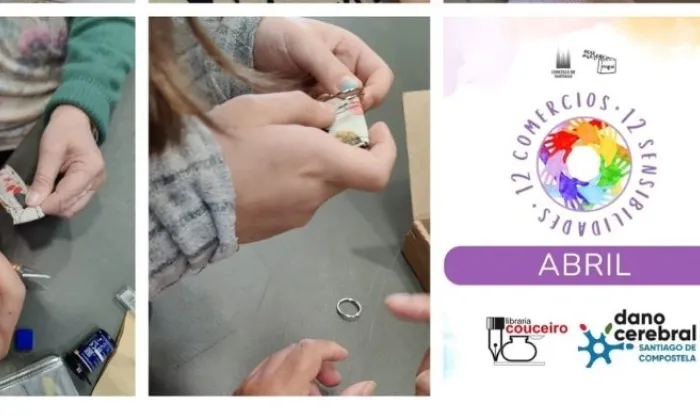 O pasado venres, un grupo de integrantes do voluntariado da biblioteca desprazámonos ata a coñecida libraría Couceiro para participar na campaña “Doce comercios, doce sensibilidades”