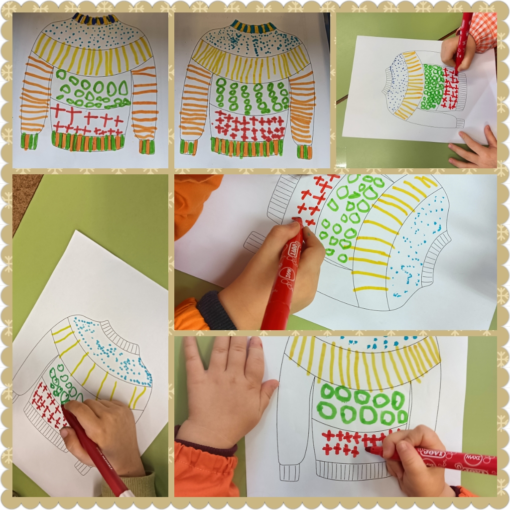 O alumnado fai grafismo nun xersei de inverno