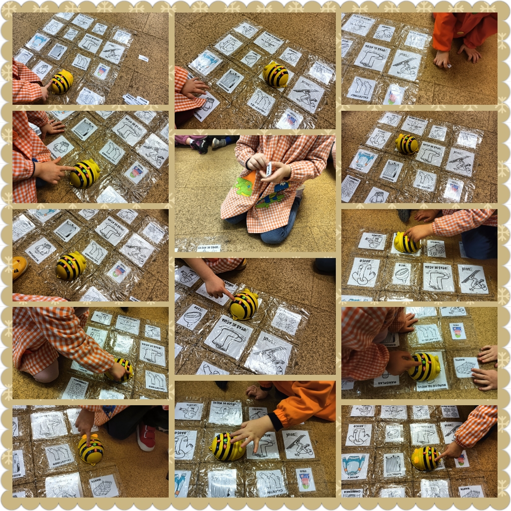 Aprendemos vocabulario do inverno con un panel e xogamos co beebot