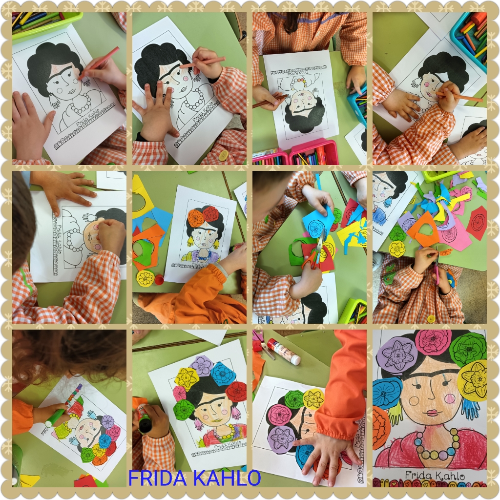 Retratos elaborados polo alumnado de Frida 