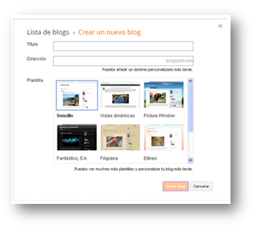 crear un nuevo blog