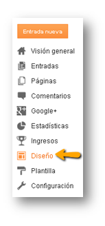 menu general blogger. Diseño