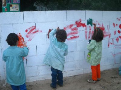 Arte no muro.
A aula de 4 A, comezando a súa versións dunha obra abstracta de Kandinsky.
