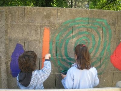 Arte no muro.
