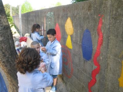 Arte no muro.
