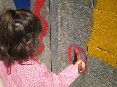 Arte no muro.
