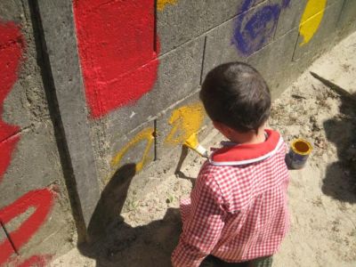 Arte no muro.
