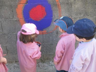 Arte no muro.
