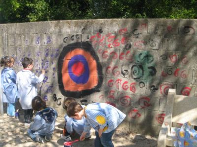 Arte no muro.

