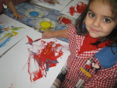 Pintando con plumas
